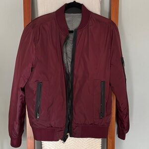 Express Maroon Bomber Jacket reversible.